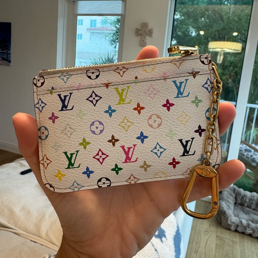 Louis Vuitton Multicolor Key Pouch Monogram Clés Coin Card Holder Murakami